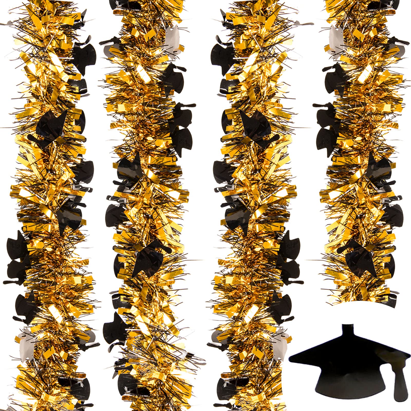 Guirlande pour remise de diplôme noire et dorée métallique Whaline luxueuse