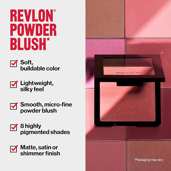 Revlon Powder Blush Face Makeup, High Impact Buildable Color, Lightweight & Smooth Finish, 028 Apricute, 0.17 oz