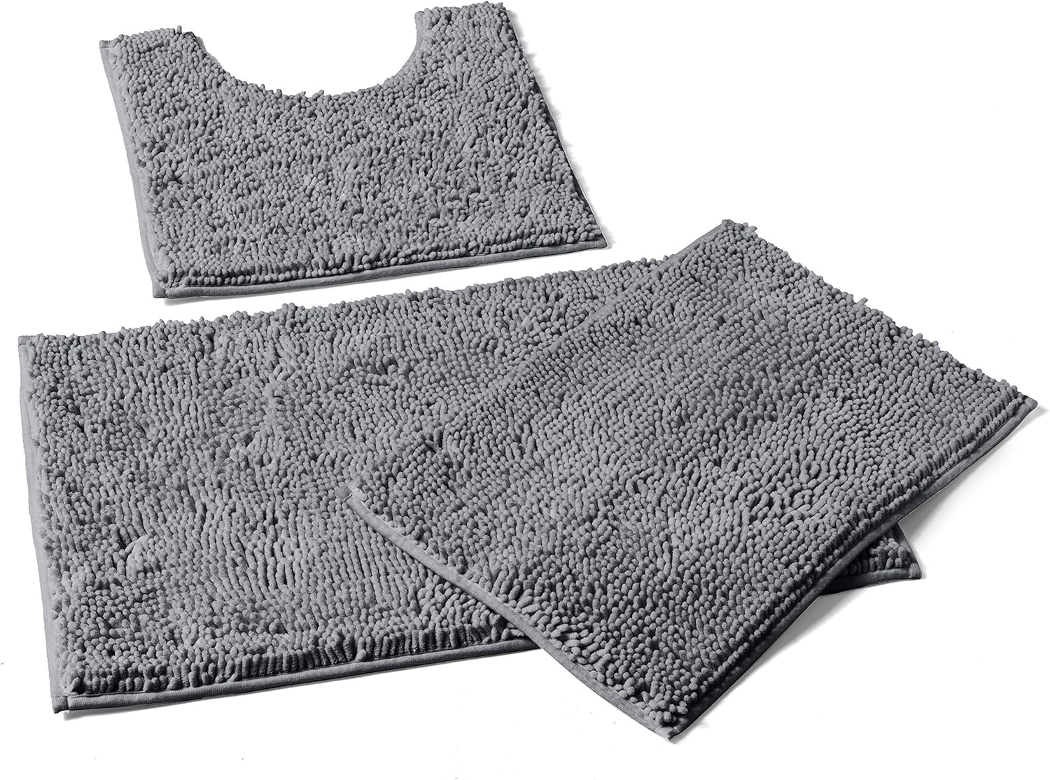 Bathroom Rugs Sets 3 Piece, Includes UShaped Contour