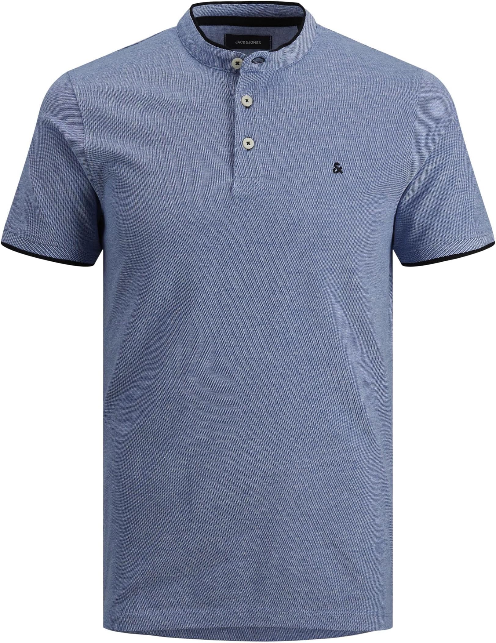 JACK & JONESMen's Jjepaulos Mao Polo Ss Noos Polo Shirt