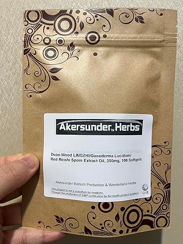 Miniatura 7 de Duan-Wood LINGZHI/Ganoderma Lucidum/Aceite de extracto de esporas de reishi rojo, 350 mg, 100 cápsulas blandas (1 bolsa (100 cápsulas blandas))