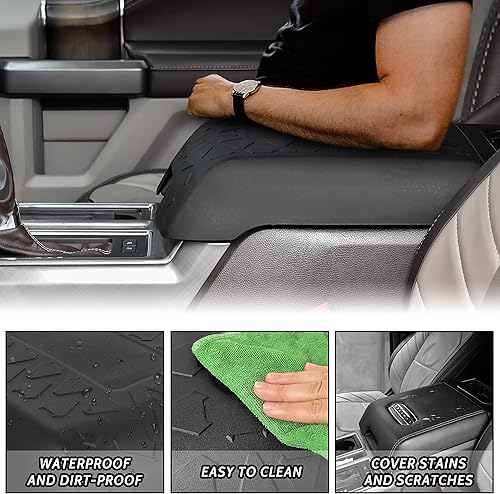 Miniatura 3 de Funda de consola central para Ford F150 2015-2020, F250 F350 F450 2017-2022, Expedition 2018-2023, funda de caja de reposabrazos de elastómero