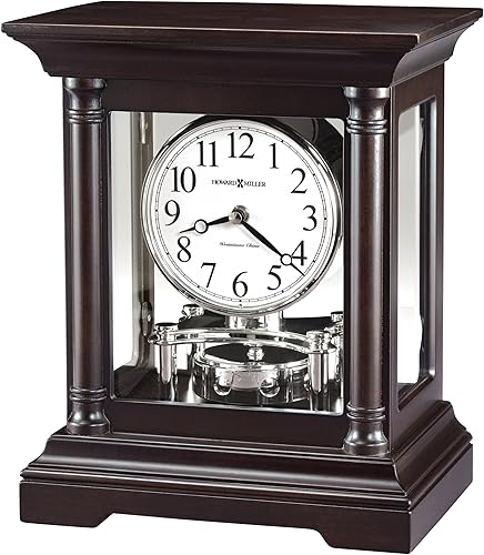Howard Miller Cassidy - Reloj de repisa, reloj de cuarzo a pilas con timbre Westminster, escritorio analógico y reloj de mesa para decoración del