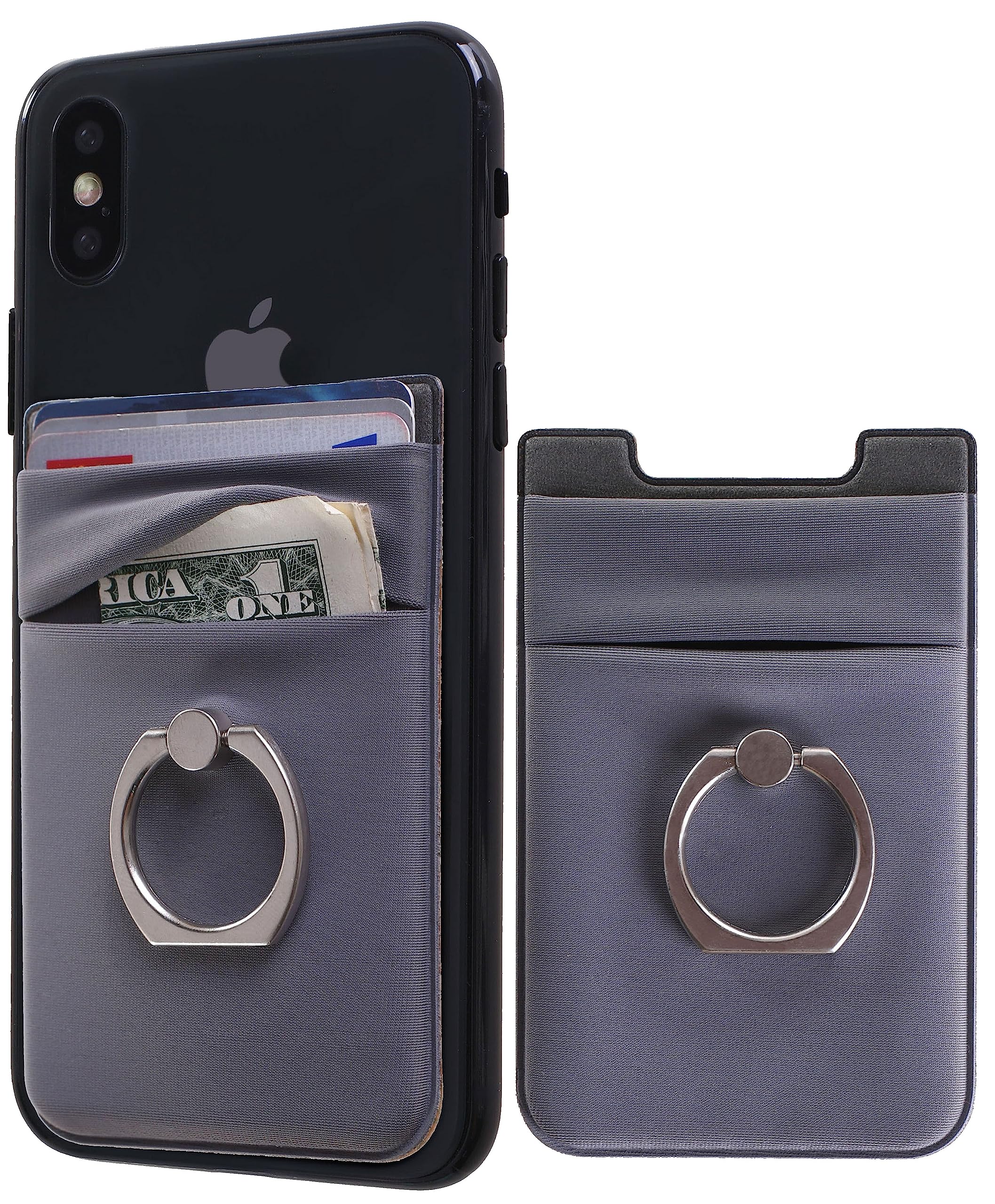 With Strap Phone Card Holder With Phone Ring, Gecko Ring Wallets