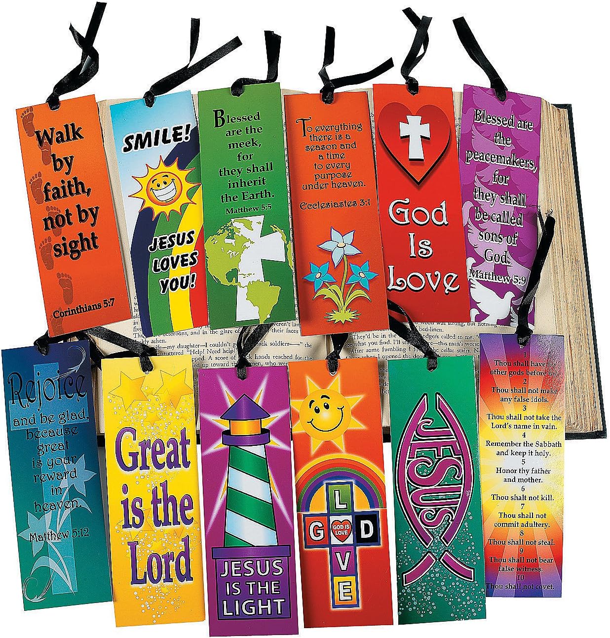amazon com bulk religious christian bookmark assortment set of 144 vbs sunday school handouts and classroom rewards bible bookmarks office products