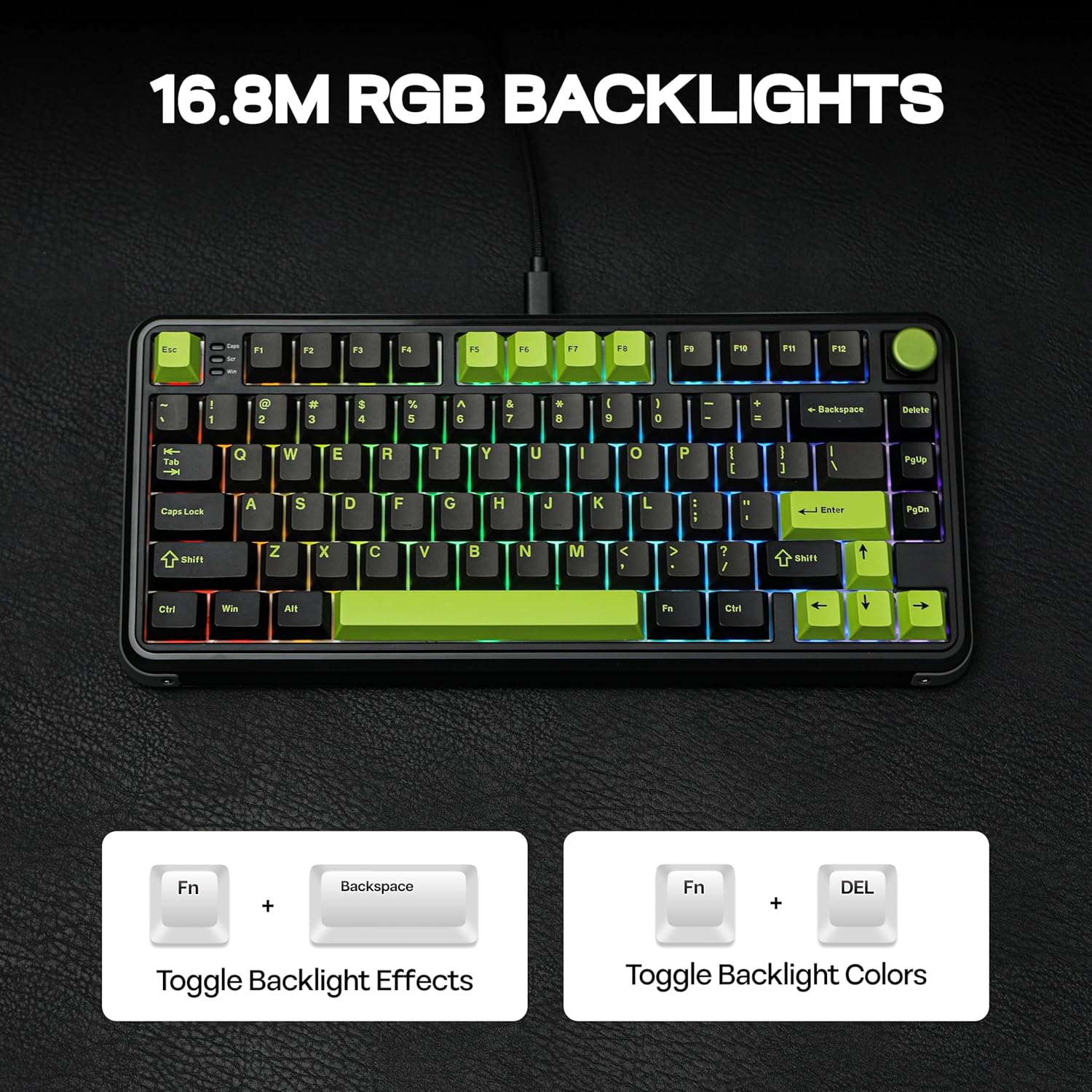 M75 Wired Hall Effect Gaming Keyboard with 8K Polling Rate, 0.128ms Latency, 75% Rapid Fast Keyboard with DKS/MT/TGL/SOCD, Hot-Swappable Magnetic Switch, Knob, RGB Backlits, NKRO