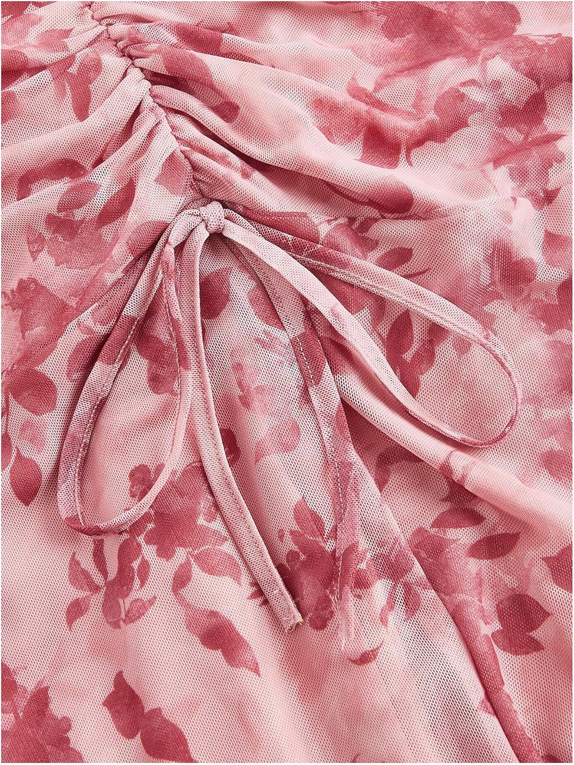 Verdusa Women's Plus Size Floral Maxi Skirt Fishtail Ruched Wrap Bodycon Skirts Summer Outfits - Image 2