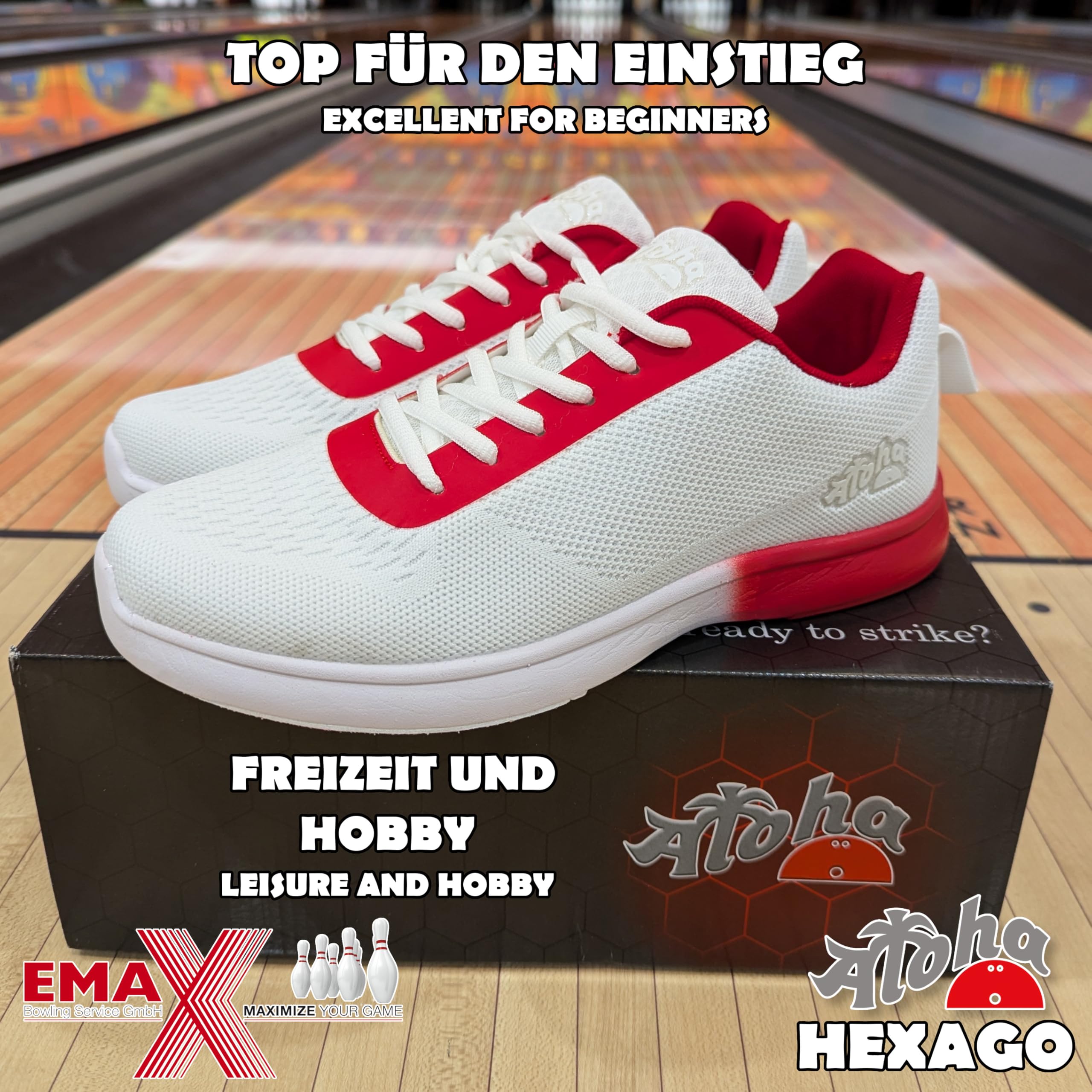 Chaussures de bowling - Aloha HexaGo - Chaussures de bowling pour femme, homme et adolescent - Pour droitiers et gauchers