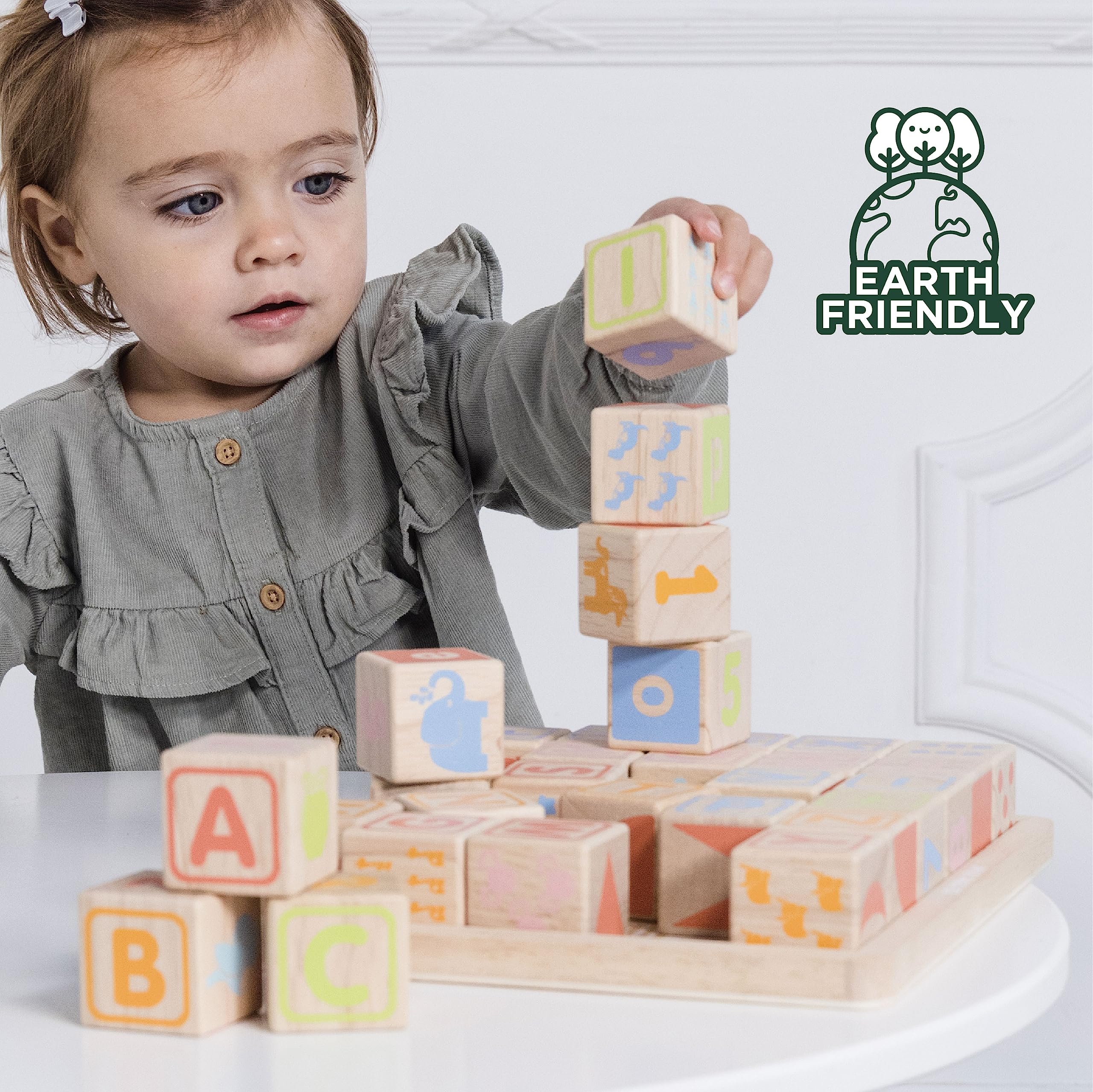 Le Toy Van - Petilou Wooden Educational ABC Wooden Blocks Toy For Toddlers And Babies, Multicoloured, Medium - Image 4