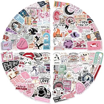 200 PCS Book Stickers for Kindle, Holographic Bookish Sticker Pack for Readers Adult Booktok Stickers Book Lover Gifts Glitter Vinyl Stickers for Laptop Readers Water Bottles Scrapbook
