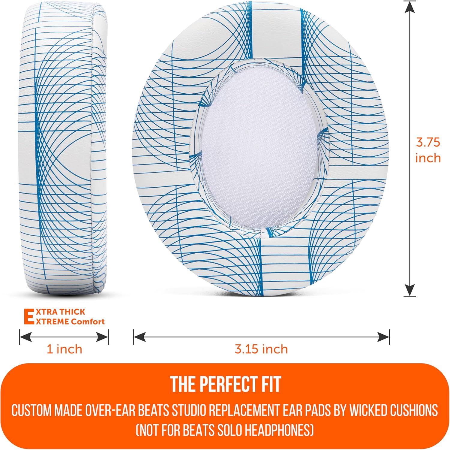 WC Wicked Cushions Replacement Ear Pads for Beats Studio 2 & 3 (B0501, B0500) Wired & Wireless | Does NOT Fit Beats Solo | Softer PU Leather, Enhanced Foam & Stronger Adhesive | Ivory Tide