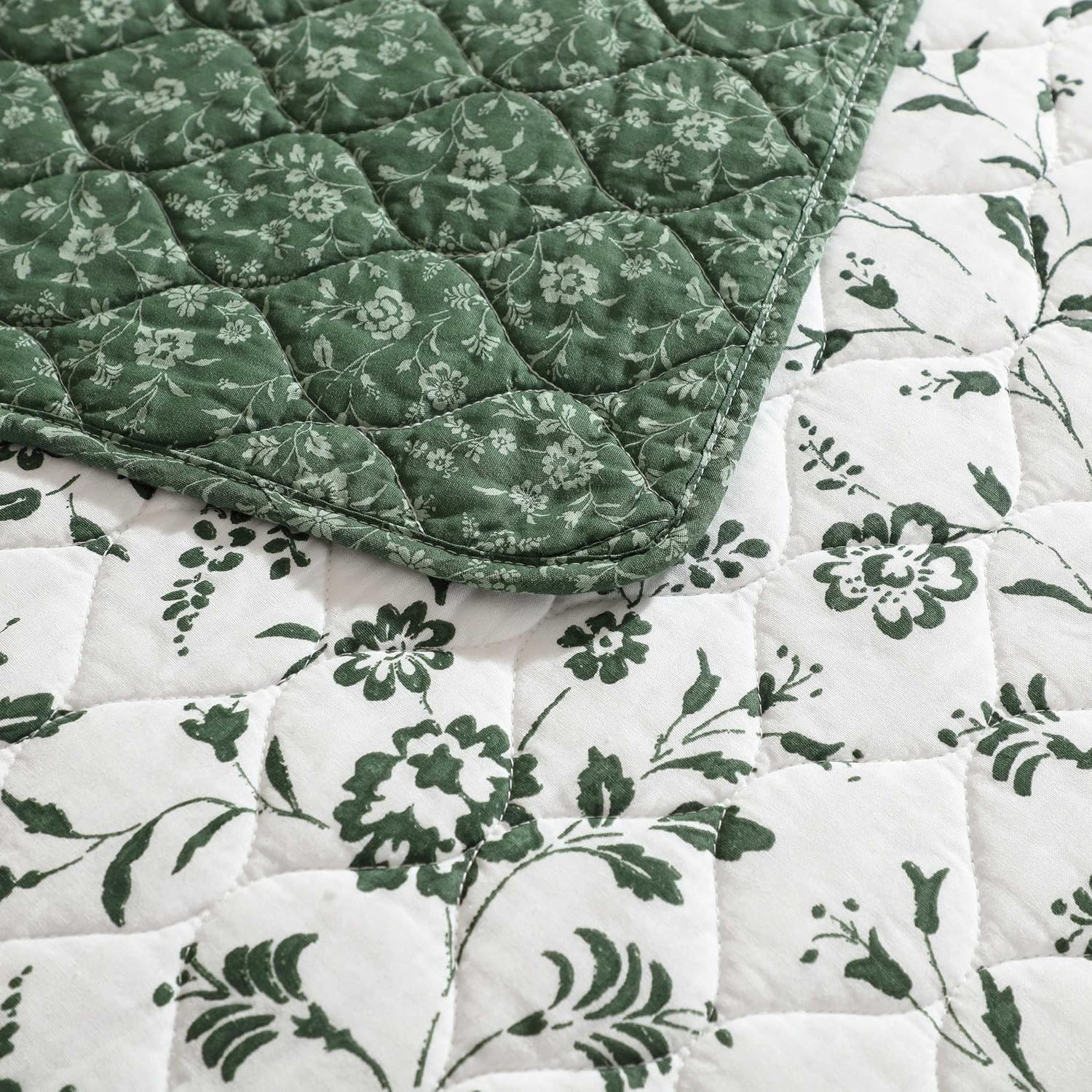 Laura Ashley - Twin Quilt Set, Pre-Washed Cotton Bedding with Matching Sham, Lightweight for Year Round Use, Dorm Essentials, Oeko-Tex Certified (Miranda Green) - Image 5