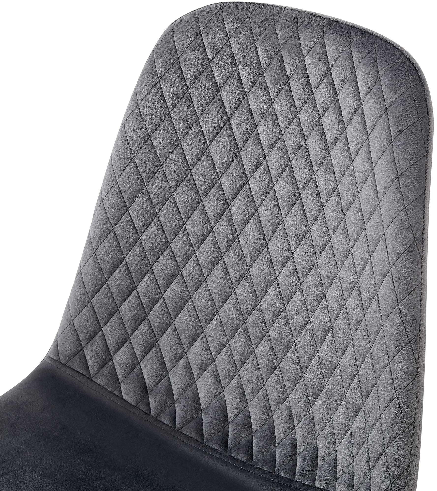 Set Di 4 Sedie Da Pranzo Con Cuciture Decorative Verticali, Seduta In Tessuto Di Velluto Rosa Gambe In Metallo Nero 100001866 84536791