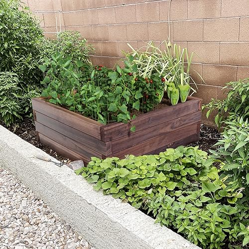 Miniatura 3 de Giantex - Macetero elevado para jardín, caja de plantación, macetero para flores y verduras de exteriores para patios y jardines