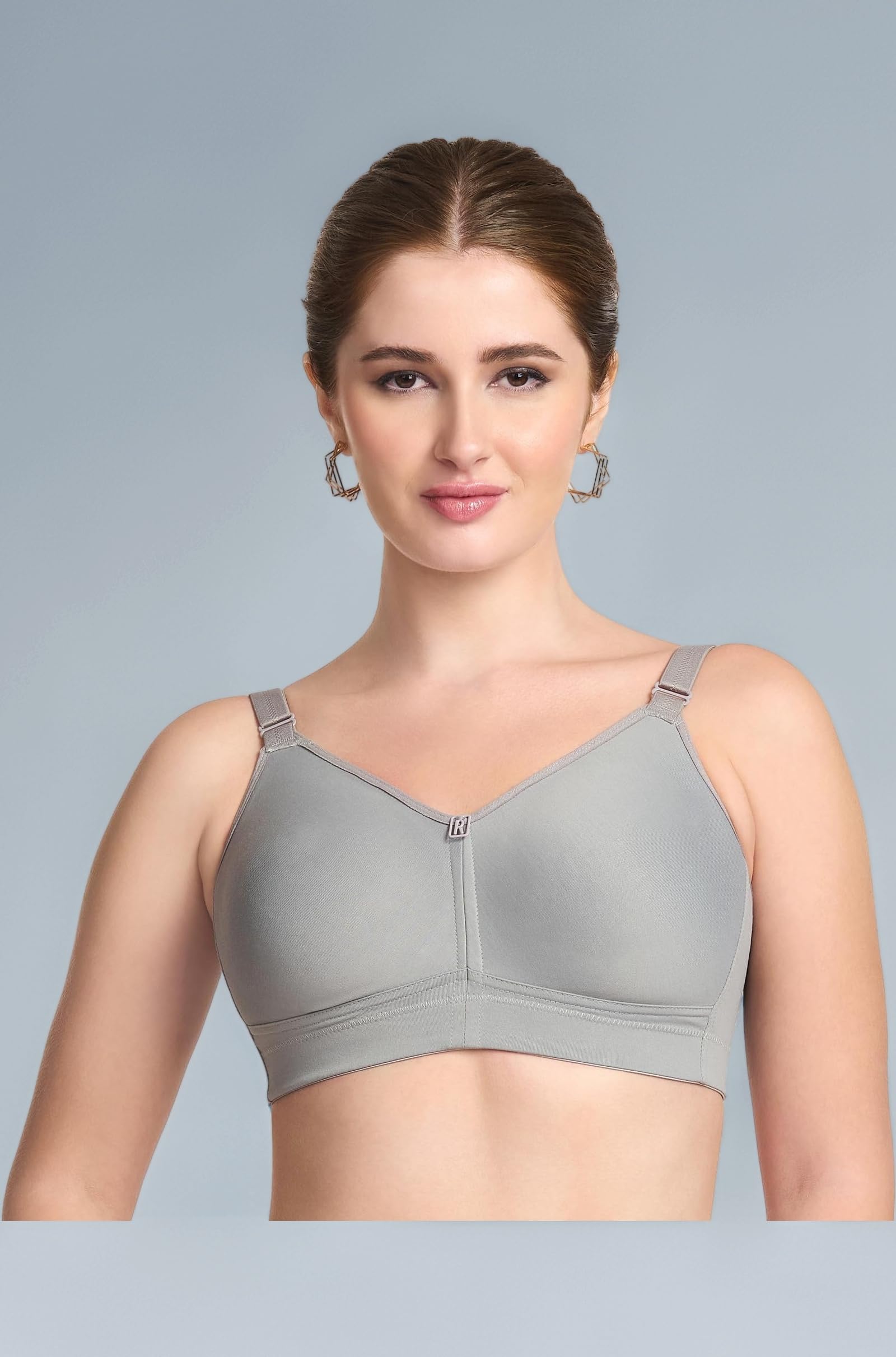 Riza T-FIT Women's Non-Padded,Non-Wired,Full Coverage,Seamless 100% Cotton Feel Fabric Bra Available in Multicolor