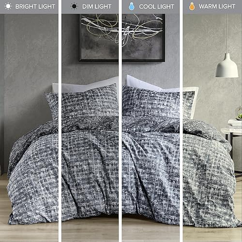 Miniatura 5 de Comfort Spaces Juego de edredón tamaño King, ropa de cama azul para todas las estaciones, edredón reversible ultrasuave de 3 piezas con 2 fundas a
