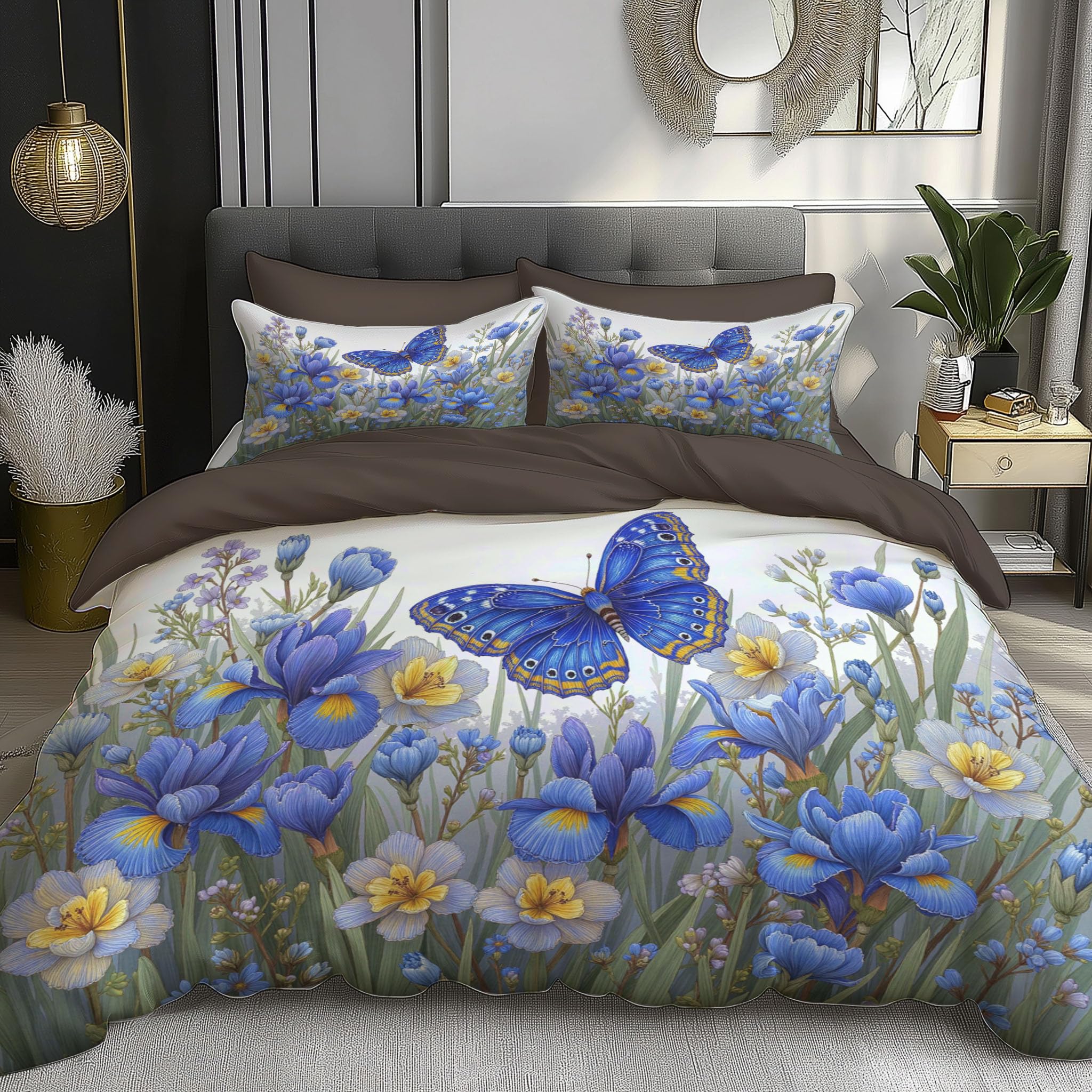 Housse de couette 220x240 bleu pour une chambre nature et cocooning