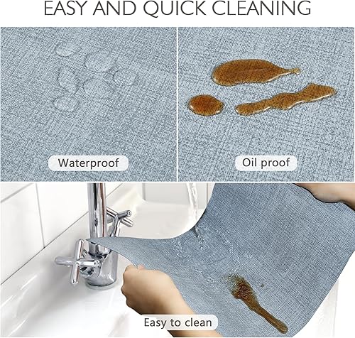 Miniatura 3 de Juego de 6 manteles individuales de piel sintética lavables para mesa de cocina, resistentes al calor, impermeables, fáciles de limpiar,