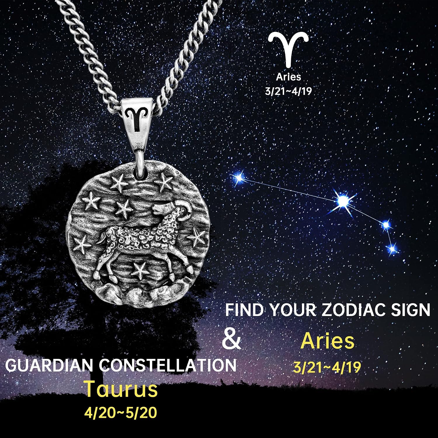Zodiac Necklace for Men Women, Stainless Steel 12 Constellation Mens Necklace, Horoscope Astrology Embossed Zodiac Pendant Necklace, Ideal Gifts for Men Women Teens image 5