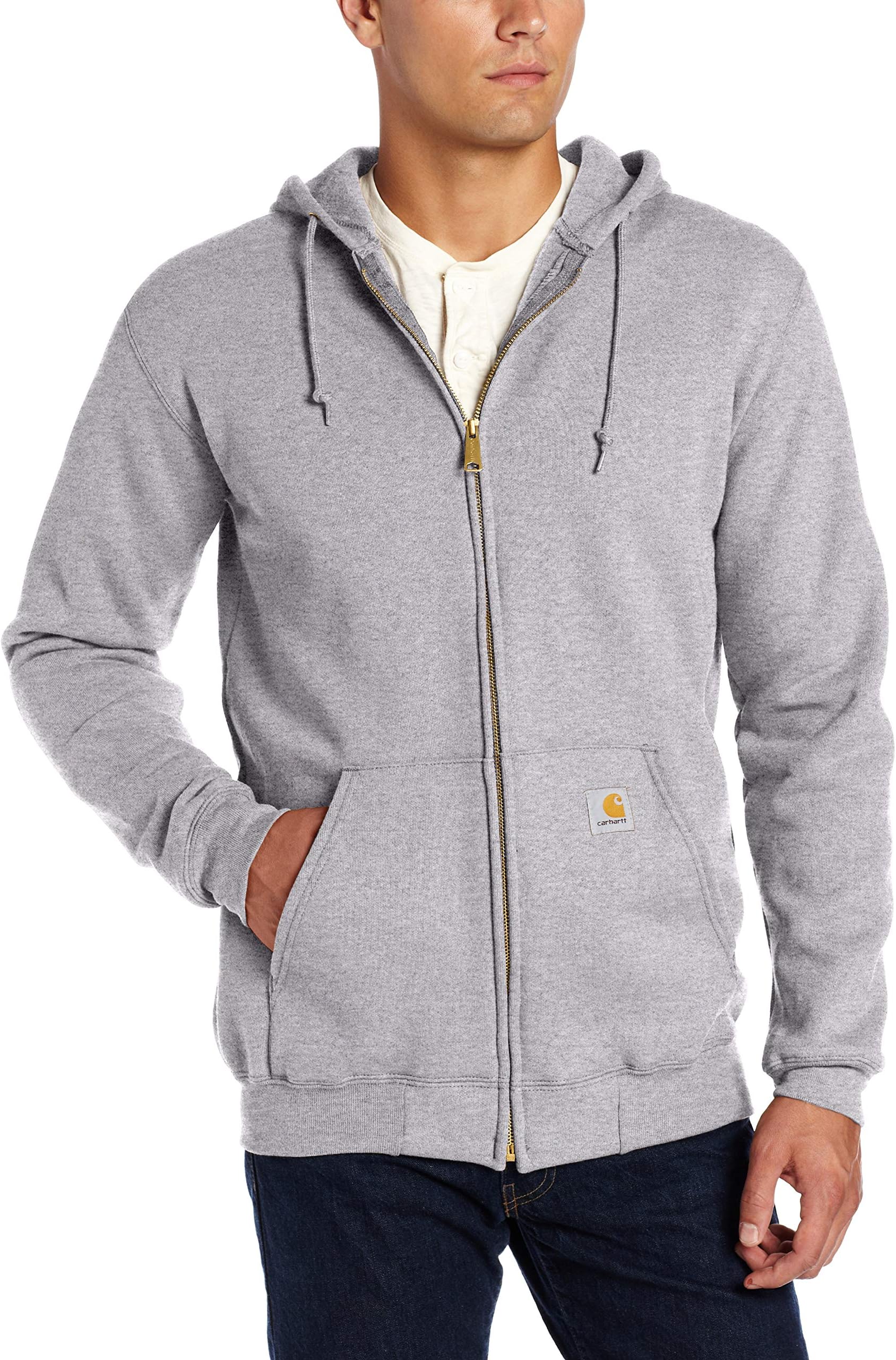 mens K122 Midweight Hooded Zip-front Sweatshirt
