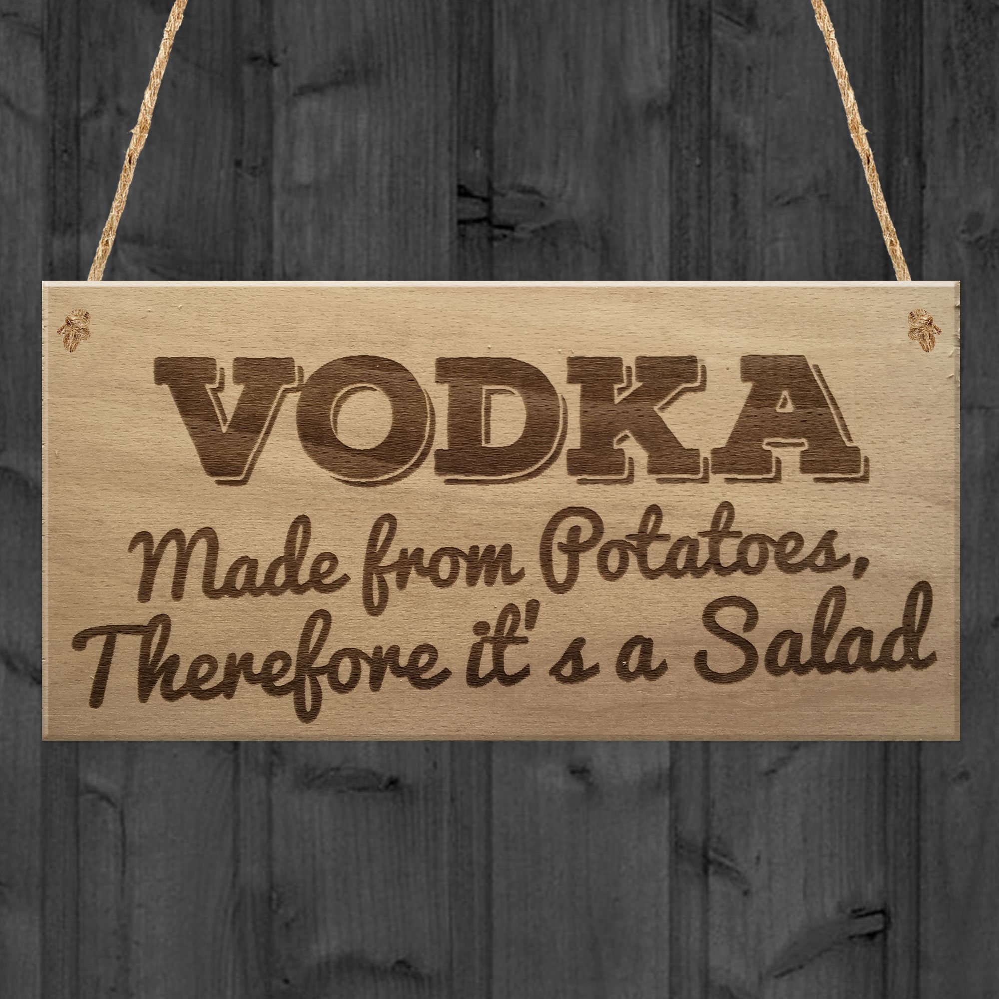 Red Ocean Vodka Salad Funny Alcohol Man Cave Friendship Hanging Plaque Pub Bar Gift Sign