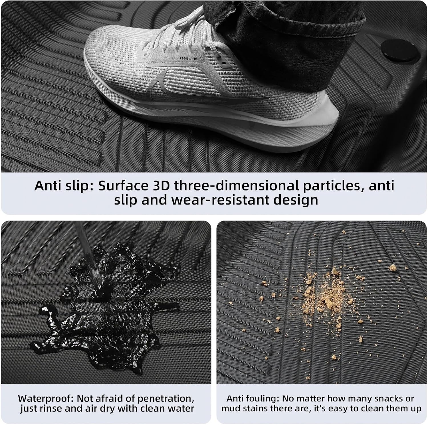 For GMC Hummer EV Pickup 2022-2024 Car Floor Mats Protective Mat Accessories TPE Waterproof Foot Pad Left Rudder(EV Pickup LHD 3P)