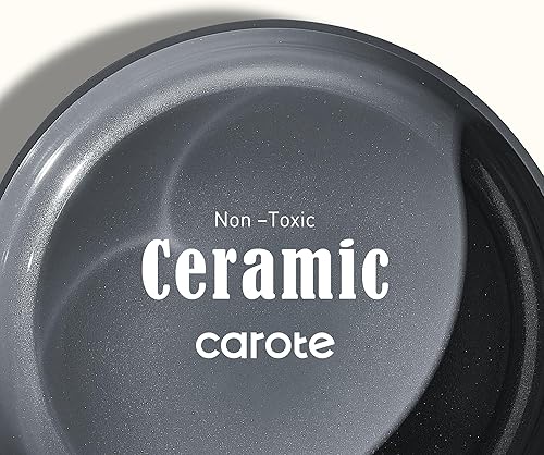 Miniatura 4 de CAROTE Sartén antiadherente de cerámica de 9.5 y 11 pulgadas, sartén antiadherente con mango resistente al calor, saludable y libre de PFOAPFAS,