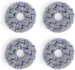 ECOVACS Washable Cleaning Cloths, Original Accessories for DEEBOT X1 OMNI and X1 TURBO, 4 Pieces, Grey with Stripes, D-WP04-0006 asin的图片