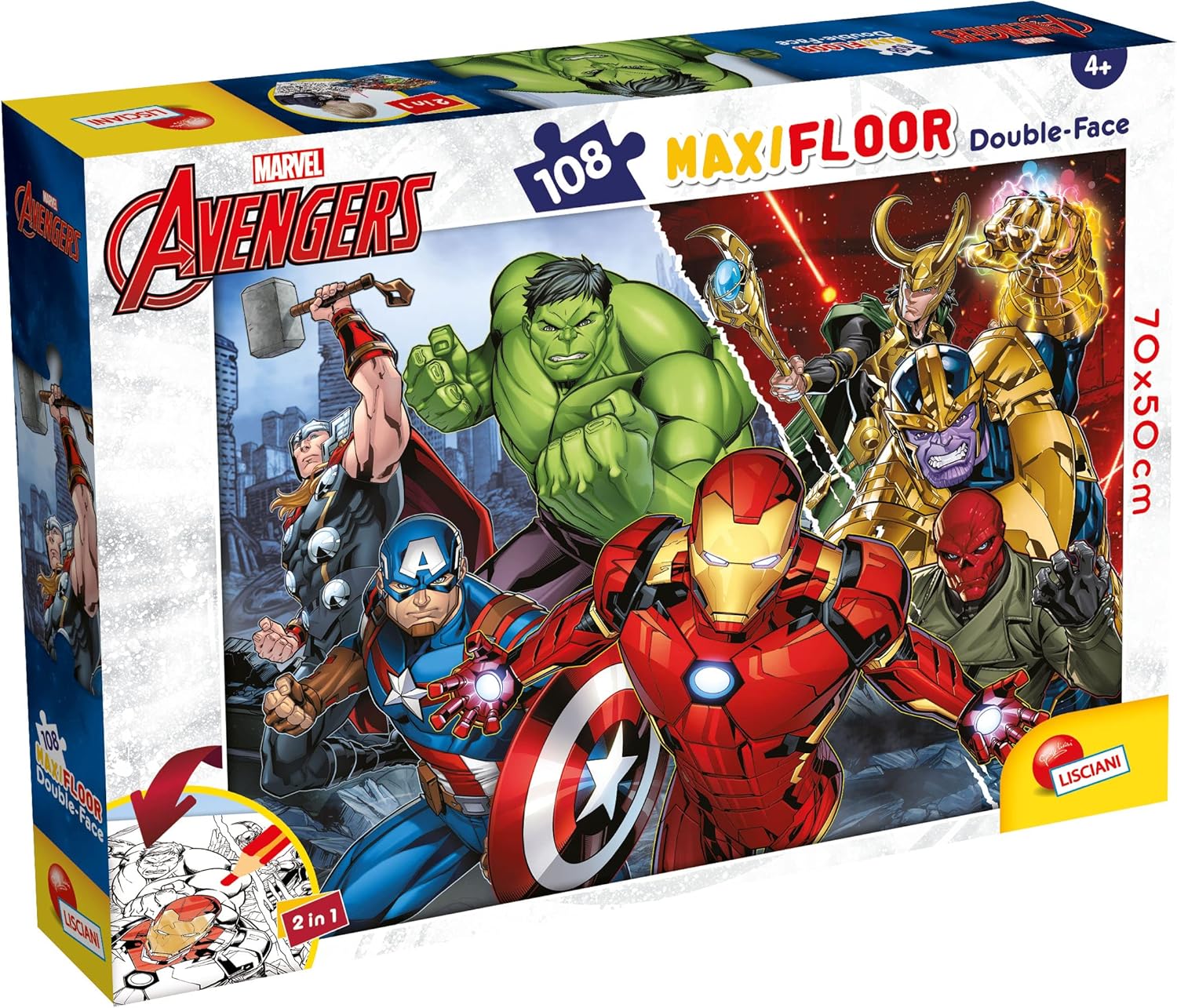 Lisciani Giochi Marvel Puzzle DF Maxi Floor 108 Avengers, 99771