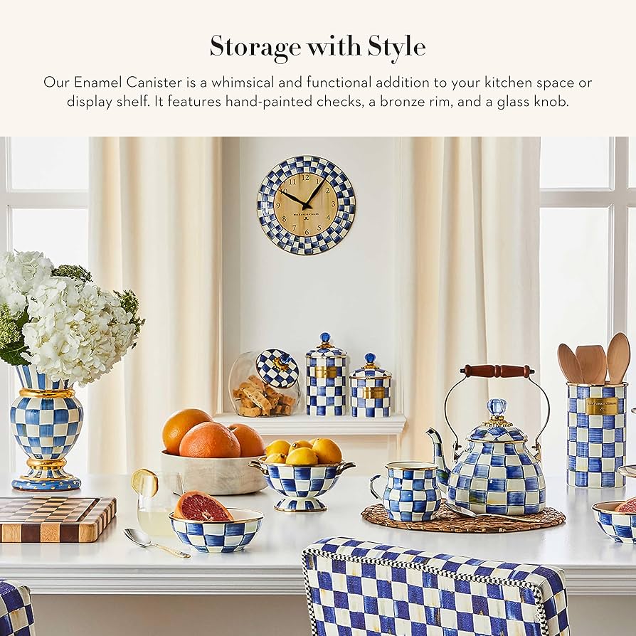 Amazon.com: MACKENZIE-CHILDS Large Enamel Canister, Kitchen