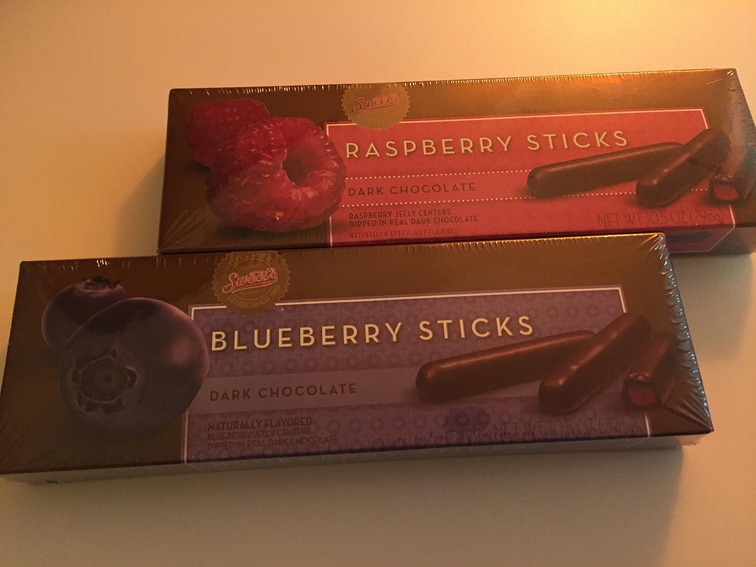 Dark Chocolate Blueberry Sticks and Raspberry Sticks (Pack