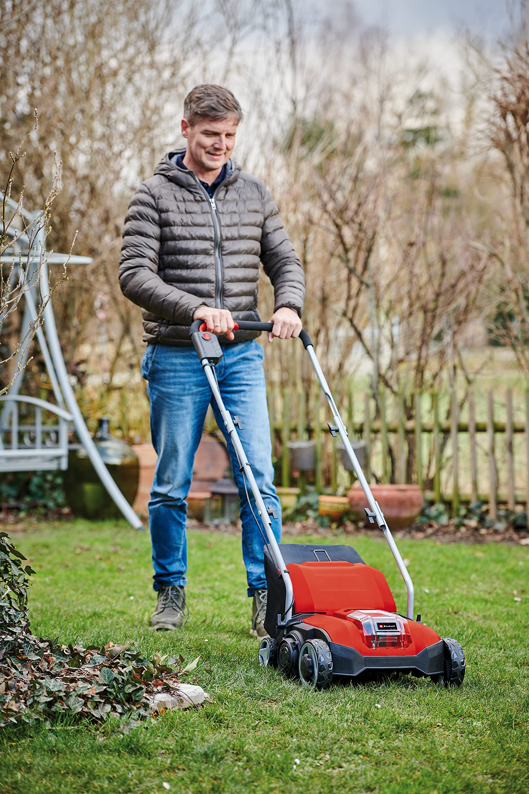 Einhell Escarificador con batería GC-SC 18/28 Li-Solo Power X-Change (Iones de Li, Rodillo de Cuchillas de 28 cm, Ajuste de Profundidad de Trabajo de 3 Niveles, sin batería ni Cargador)