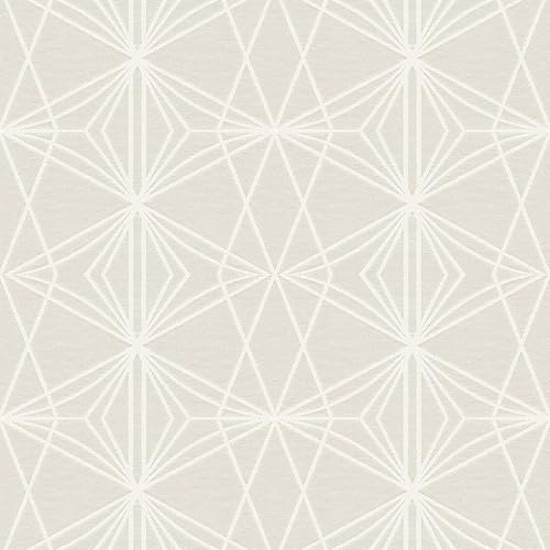 Papel tapiz neutro para despegar y pegar, color beige, blanco crema, geométrico, extraíble, decorativo, papel de contacto decorativo para paredes,