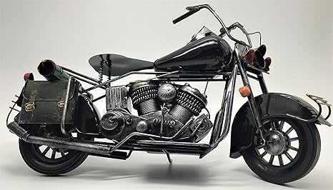 Amazon 川善アート 置物 オシャレ アメリカン 迫力 レトロ調 鉄制 長さ36 高23cm バイク 大型 置物 オブジェ オンライン通販