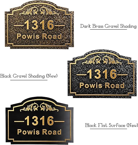 Vista 232 de Placa de dirección personalizada para vivienda con números fundidos de 12 pulgadas para exteriores, placa de identificación de dirección clásico-04