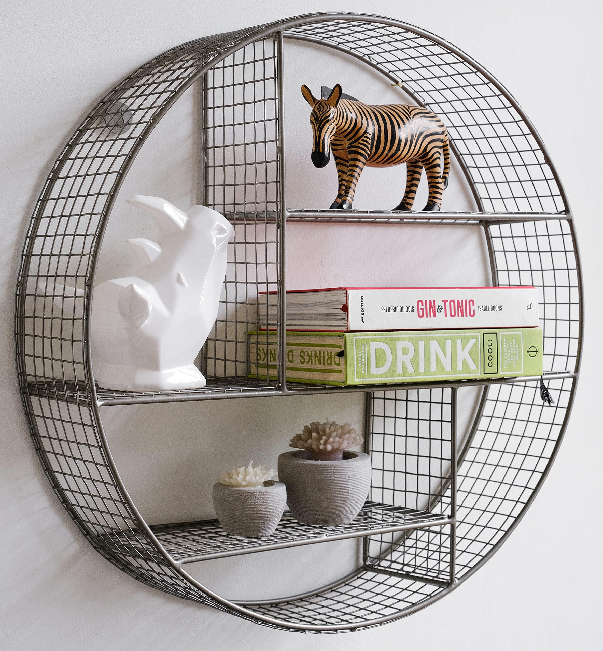 Amazon.com: kimisty Metal Round Wall Shelves, Large Decorative Floating ...