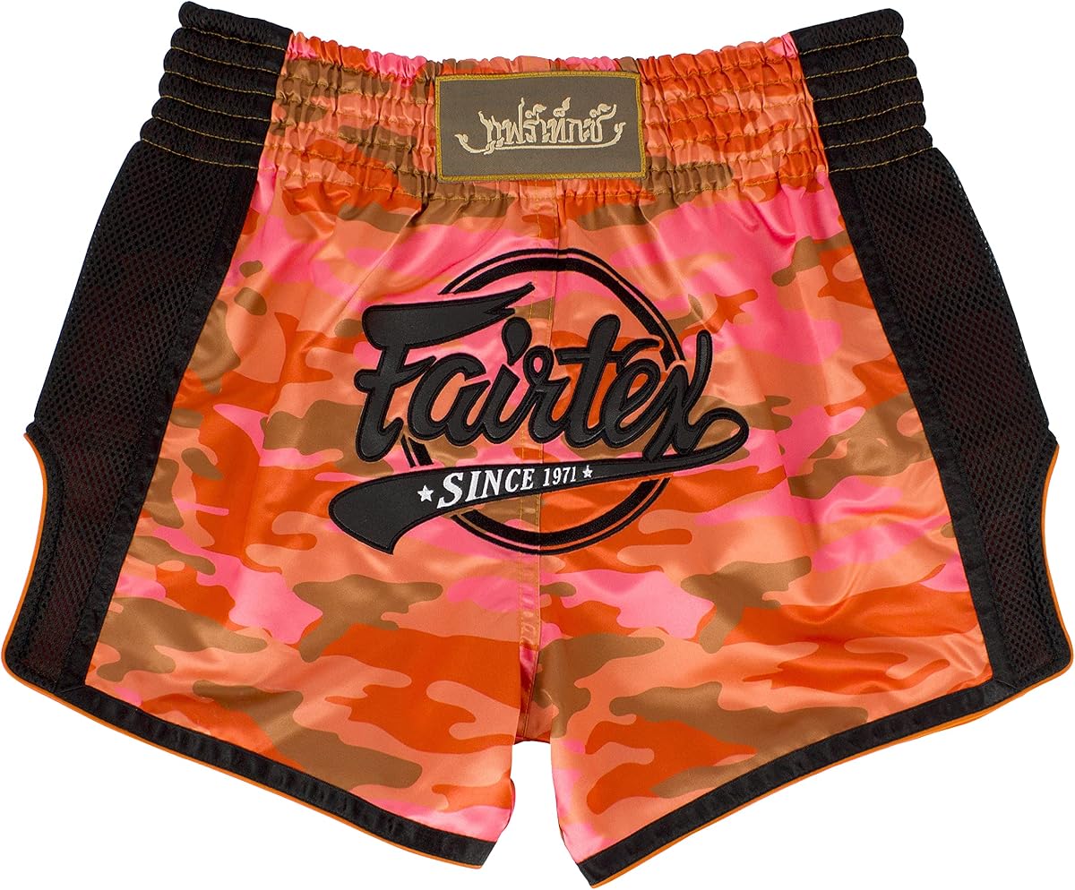 Fairtex Slim Cut Muay Thai Boxing Shorts - BS1711 (camuflaje naranja, pequeño)