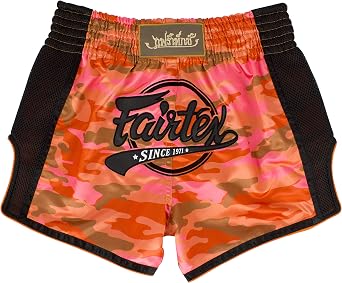 Fairtex Slim Cut Muay Thai Boxing Shorts - BS1711 Orange Camo, X-Large