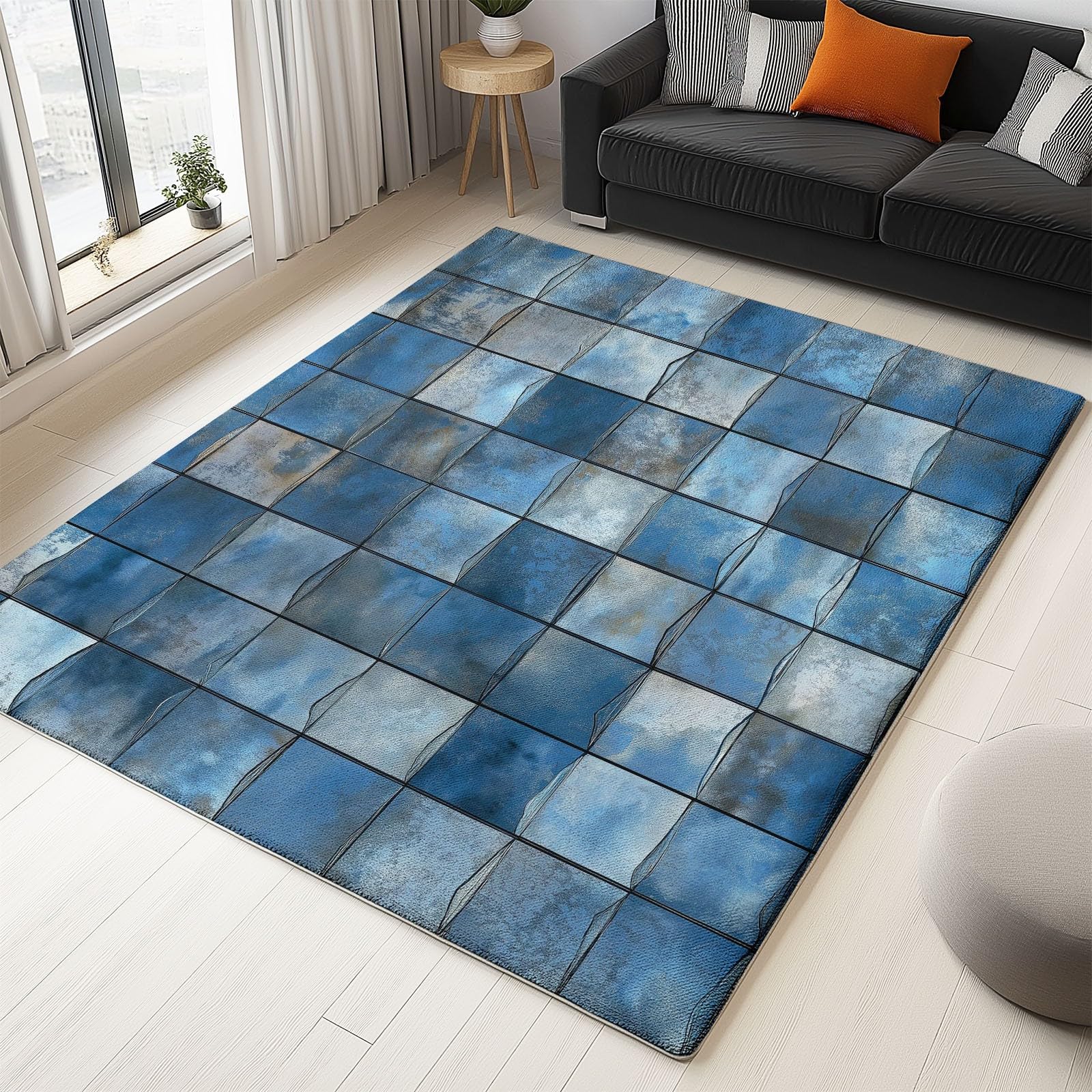 Tapis poil ras géométrique 160x230 anti-poussière et lavable