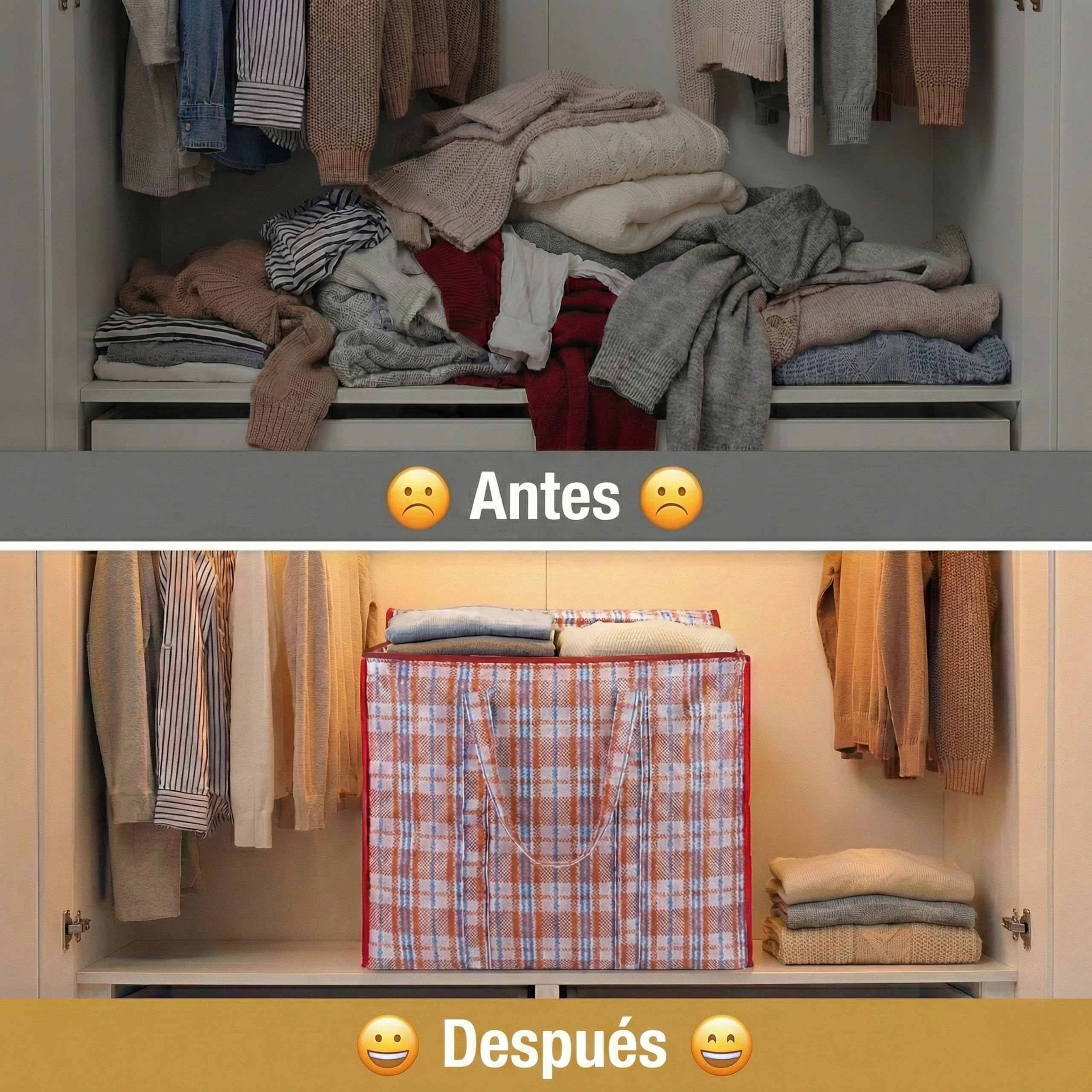 Josephine Osthoff bolsas almacenaje ropa – resistentes al agua y duraderas, con cremallera, 75L, capacidad 20kg, colores surtidos, pack de 6