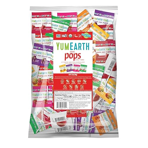 YumEarth - Paquete variado de paletas orgánicas con sabor a frutas, aptas para alérgicos, sin gluten, sin transgénicos, veganas, sin sabores ni