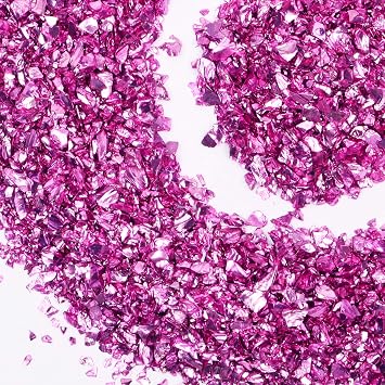 Crushed Glass Craft Glitter for Resin, Irregular Metallic Crystal Chips Sprinkles Chunky Glitter Shiny Nail Sequins Flakes for Nail Art DIY Jewelry Making Decoration Vase Filler 2-4 mm