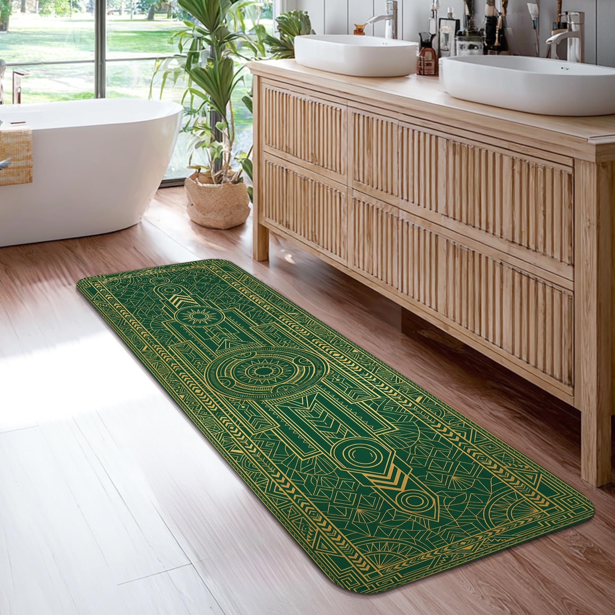 Tapis de couloir antidérapant et moderne lavable pour entrée et cuisine