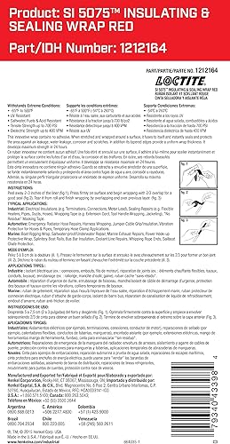 Miniatura 3 de LOCTITE 1212164 Envoltura aislante y selladora para aplicaciones automotrices, multiusos, autofusible, antiadherente, fijación rápida, color rojo,