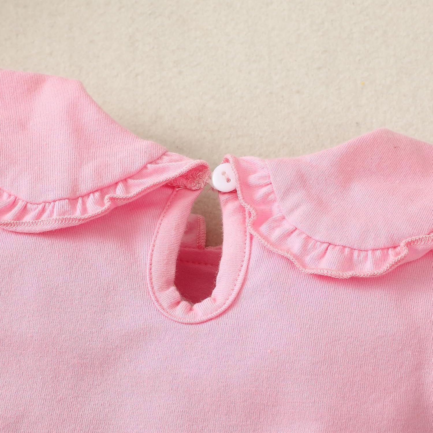 Magic Park 0-24M Infant Girl Puff Sleeve Bodysuit Baby Peter Pan Collar Romper Toddler Ruffle Jumpsuit Casual Tops - Image 4