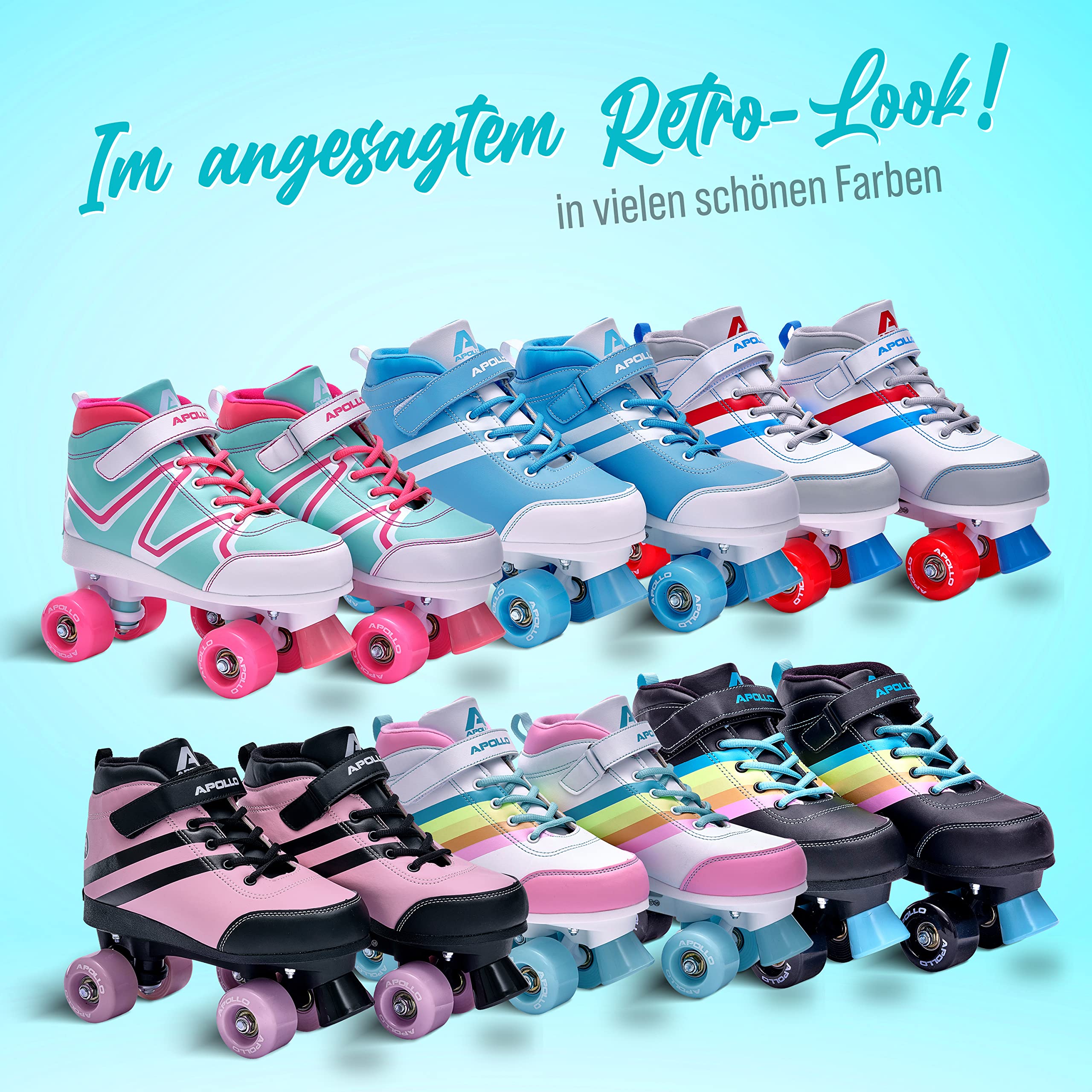 ERNAN Rolschaatsen met 4 wielen, klassiek bovendeel, skates, parallelle skates met lichtgevende wielen, wielen voor volwassenen, kinderen, beginners (maat 35-43) (White Stripes, 43