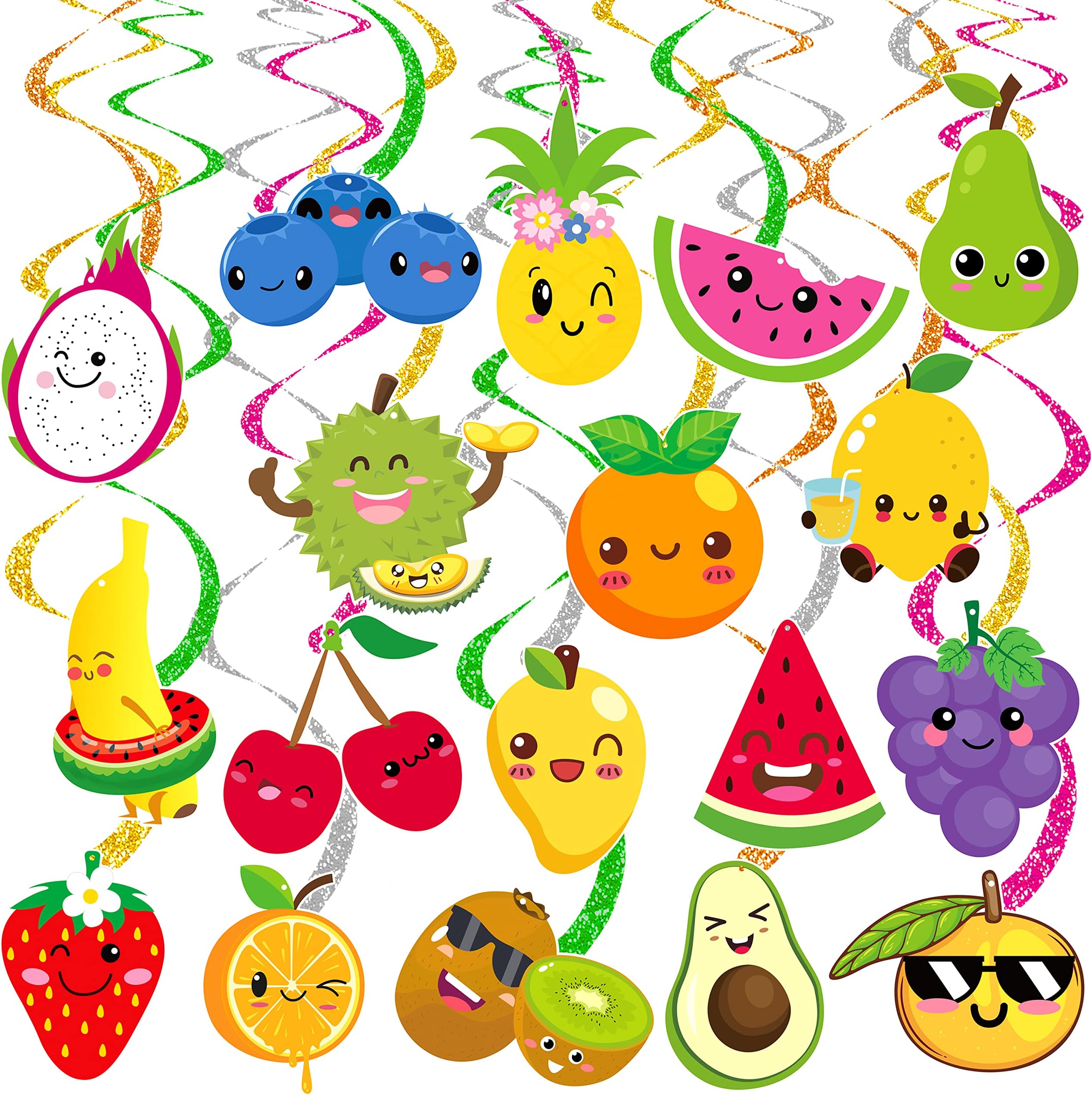 Fruit Haning Swirls Fruit Party Decorations Fruit Decorations for Fruit Themed Party Supplies Summer Party Decorations Hawaii Party Supplies