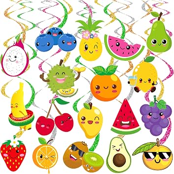 Fruit Haning Swirls Fruit Party Decorations Fruit Decorations for Fruit Themed Party Supplies Summer Party Decorations Hawaii Party Supplies