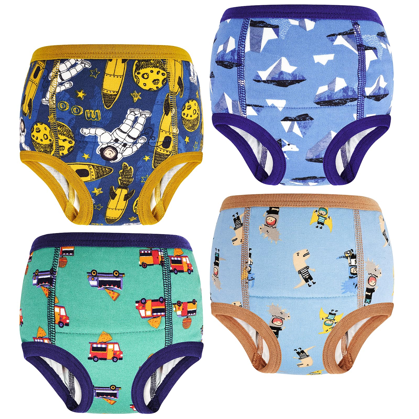 MOEMOE BABY Potty Training Pants Boys Training Pants Toilet Training Pants Toddler Training Pants Reuasable Potty Training Underwear,4 pack