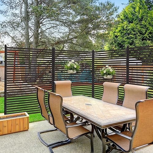 Miniatura 9 de Lalahoni Pantalla de privacidad para exteriores, 3 pies de ancho x 4 pies de alto, paneles de valla de privacidad de metal para exteriores, patio